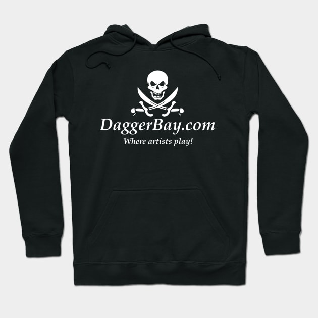 daggerBay.com white on black Hoodie by DaggerBay